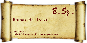 Baros Szilvia névjegykártya