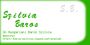 szilvia baros business card